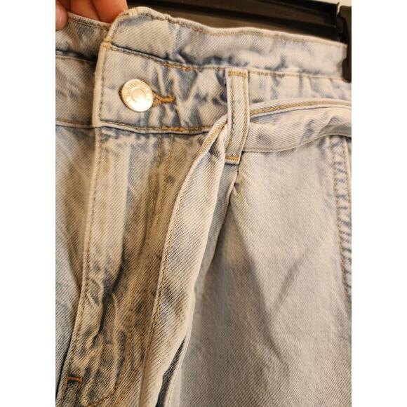 ZARA 90s Style HIgh Waist Acid Wash with Tie Jeans Size 2 - Picture 3 of 5